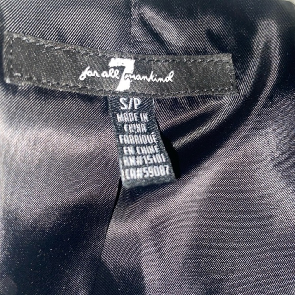7 For All Mankind Faux Shearling Bomber Jacket in Black and White, Size S - Picture 7 of 8